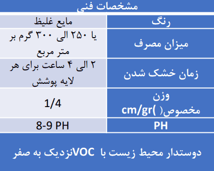 مشخصات فنی رنگ نمای تراشیلد